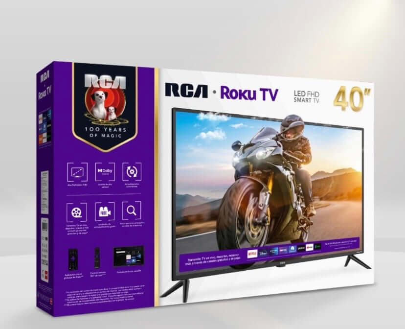 Pantalla ROKU TV 40 pulgadas con imagen Full HD y sistema Roku OS para entretenimiento inmersivo.