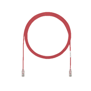 Cordón de parcheo Cat6A 7ft rojo, ideal para aplicaciones de alta velocidad y redes básicas.