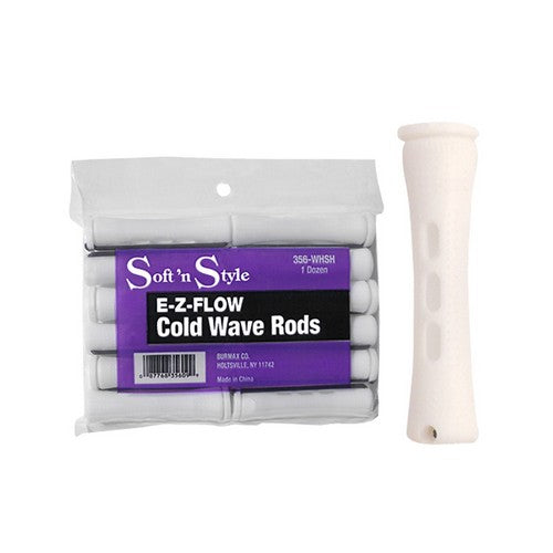 RULO PERM WHITE 3 1/8 X 7/16 " pack of white E-Z-Flow cold wave rods with single white roller