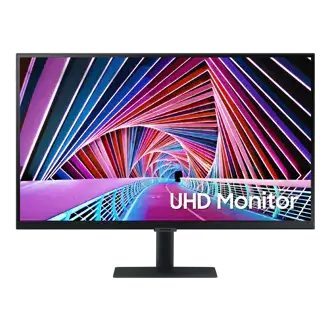 Monitor plano Samsung 27" 4K con diseño atractivo y calidad de imagen UHD.