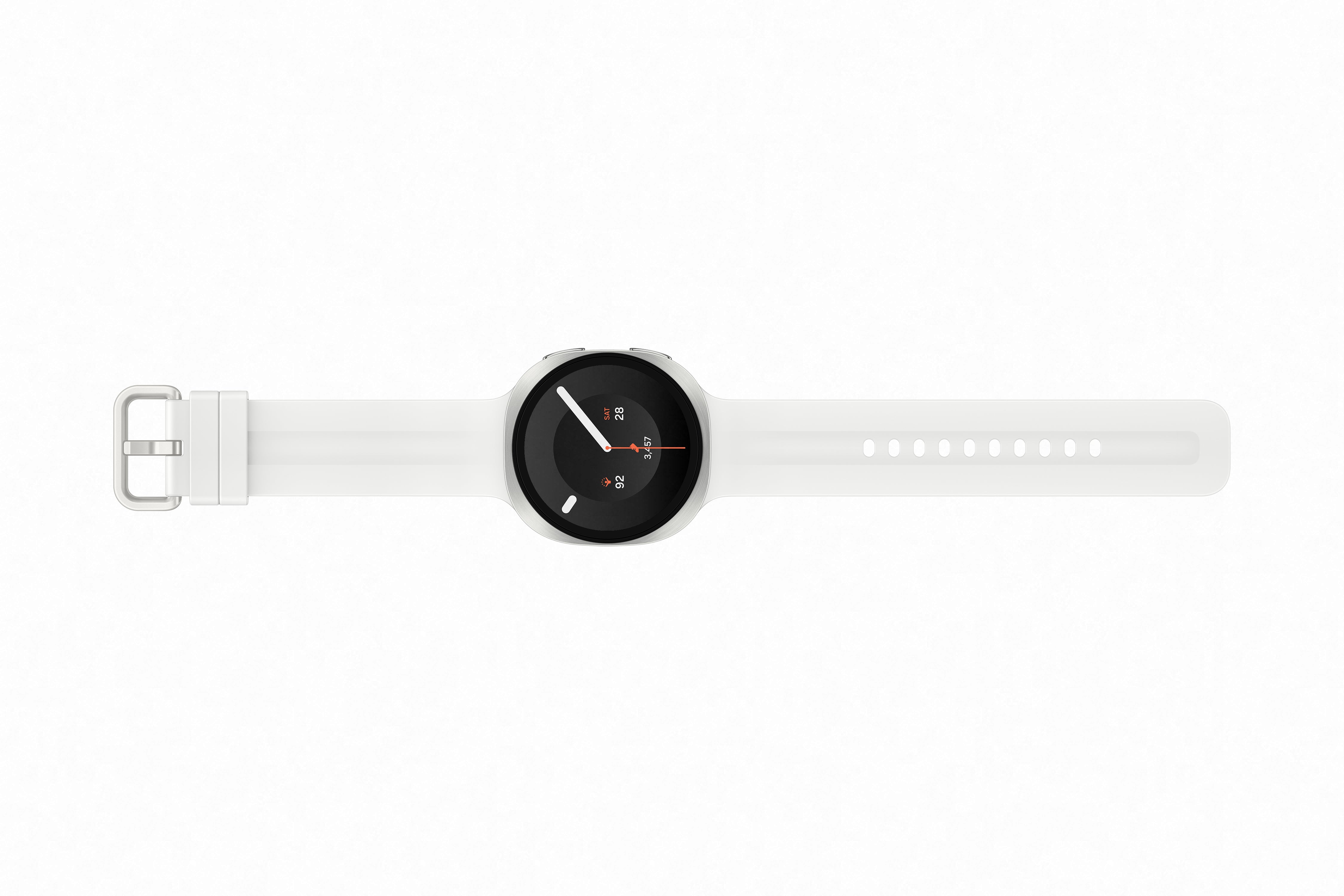 Reloj inteligente Galaxy Watch 9 44 mm plateado con pantalla Super AMOLED y cristal de zafiro, diseño elegante y moderno.