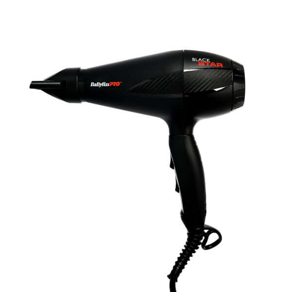 Secadora Babyliss Black Star 2000W, herramienta esencial para un peinado perfecto, diseño elegante y potente.