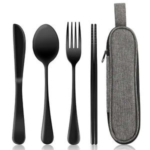 Set de Cubiertos de Acero Inoxidable Portátil (4 Piezas) con Estuche Gatgets Y Otros Productos Costa Rica