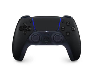 Mando PS5 DualSense inalámbrico negro con diseño elegante y funcionalidad avanzada.