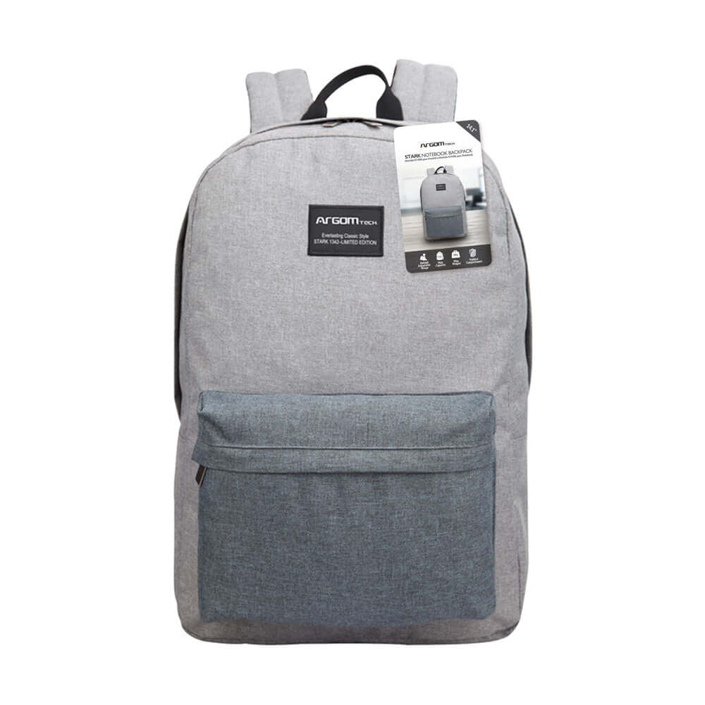 Mochila para computadora 14.1 ligera de Argom, diseño moderno y compartimento frontal para accesorios.