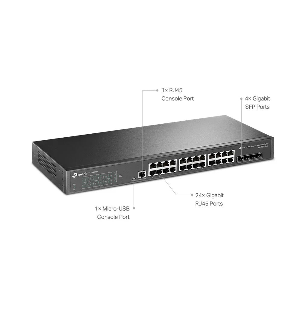 Switch TP-Link Omada JetStream SG3428X 24 Puertos Gigabit L2+ 4 SFP+ 10Gb
