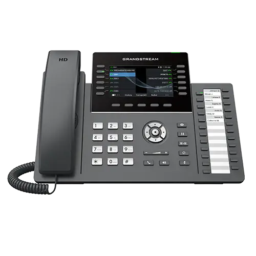 Teléfono IP profesional 12 líneas con pantalla y teclas programables para máxima eficiencia en comunicaciones.