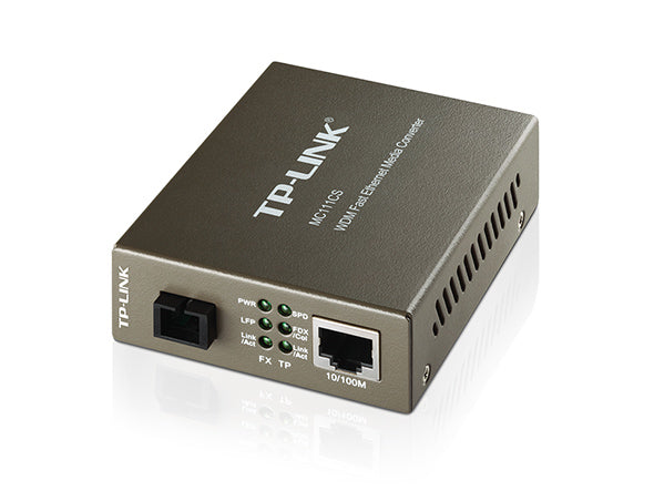 ADAPTADOR TP LINK CONVERTIDOR 10/100 MBPS WDM MEDIA MC111CS UN - metal media converter with fiber and RJ45 ports