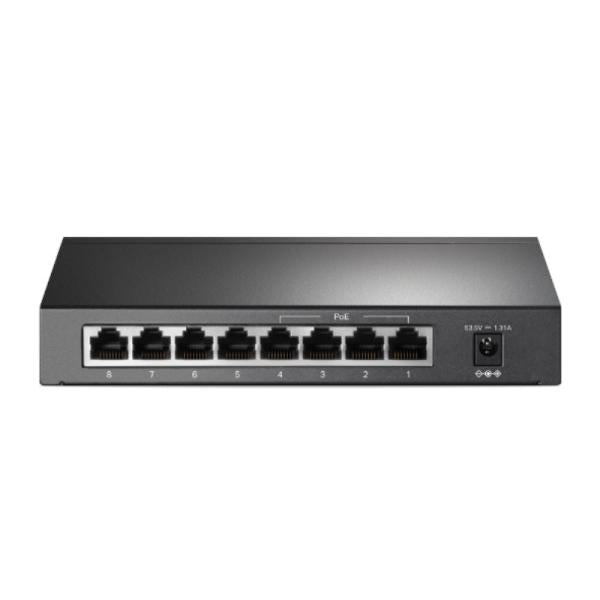 SWITCH TP LINK 8 PUERTOS 10/100 4-Port PoE+ TL-SF1008P metal desktop switch with 8 RJ45 ports and power input