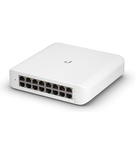 SWITCH LITE UNIFI UBIQUITI USW-LITE-16-POE 16 PTOS GIGABITE RJ45 Layer 2 manageable switch with PoE+ for enterprise networks.