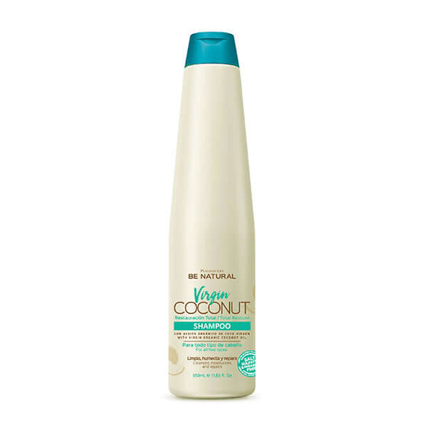 Champú coco virgen, ideal para nutrir y revitalizar el cabello con ingredientes naturales y propiedades reparadoras.