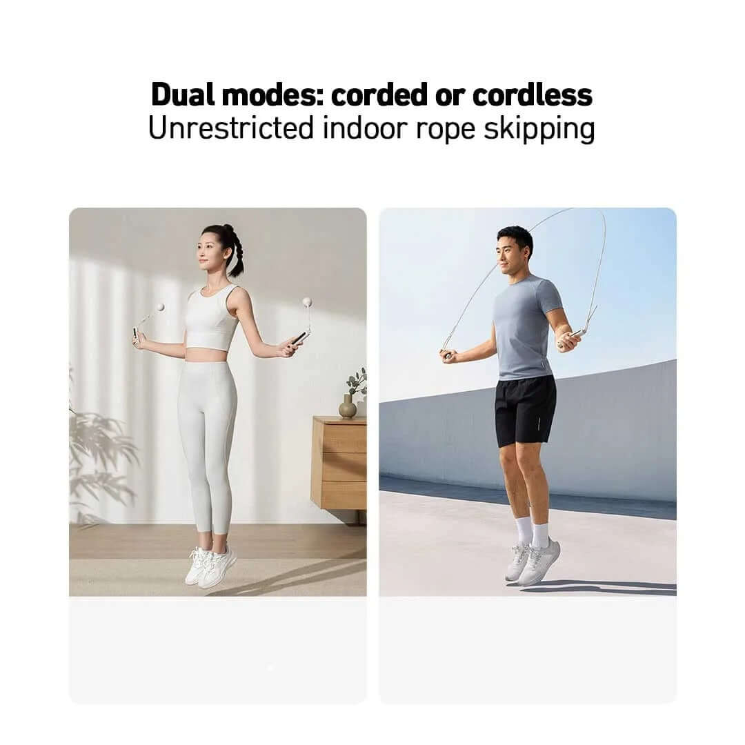 Cuerda para saltar inteligente Xiaomi, modos con y sin cable, ejercicio en interiores sin restricciones.