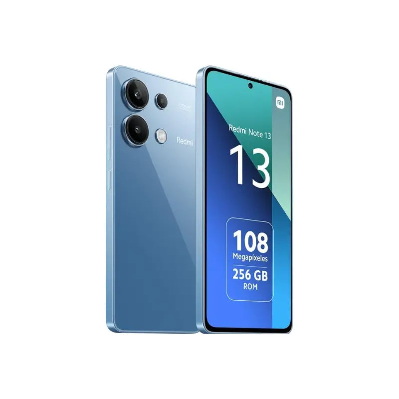 Celular Xiaomi Redmi Note 13 / 128Gb 8Gb frontal y trasera color azul, cámara 108MP, diseño delgado