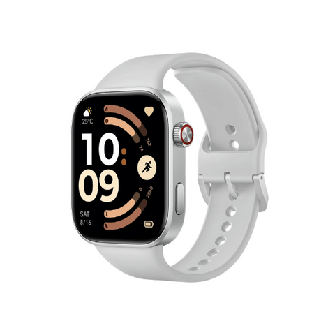 Reloj Redmi Watch 6 68711 Silver Gray con pantalla AMOLED de 2.07 pulgadas, 2000 nits de brillo, y más de 150 modos deportivos.
