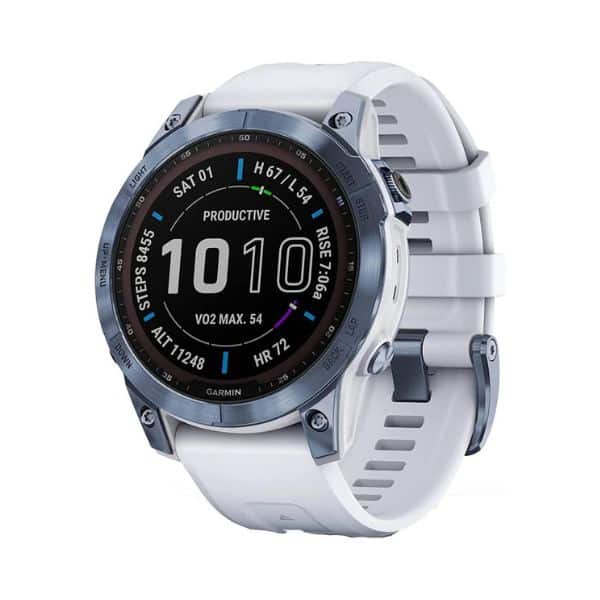 Reloj Inteligente Garminfenix 7X Safiro Solar Titanio Azul / Blanco