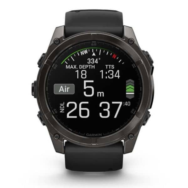 Reloj Garmin Fenix 8 47Mm Solar Sapphire Titanio Dlc Gris