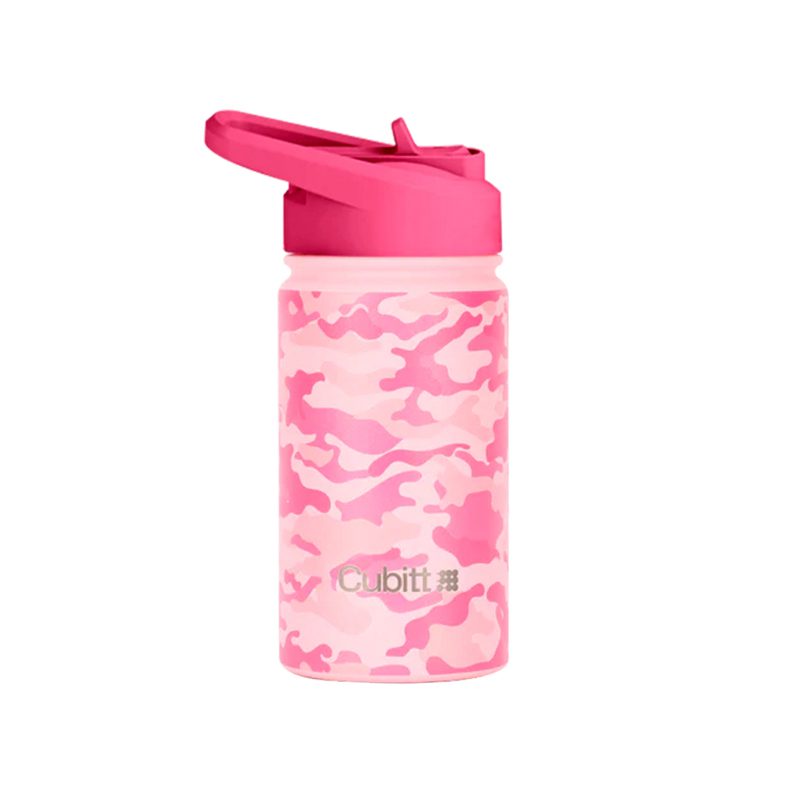 TERMO CUBITT NIÑOS PK PINK ARMY botella térmica infantil en diseño rosa camuflaje con tapa antiderrames