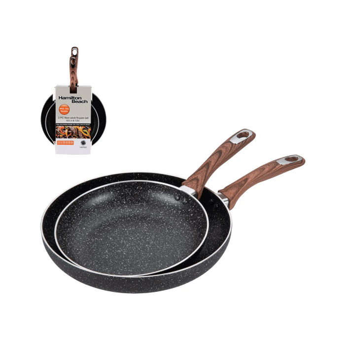 Hamilton Beach Set De Sartenes Antiadherente 2 Piezas 9.5" & 12" Induccion 3.0Mm Hap602