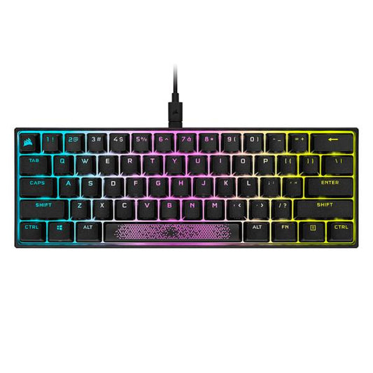 TECLADO GAMING RGB CORSAIR K65 MINI MECÁNICO ALÁMBRICO USB INGLÉS SWITCH PLATEADO CH-9194014-NA