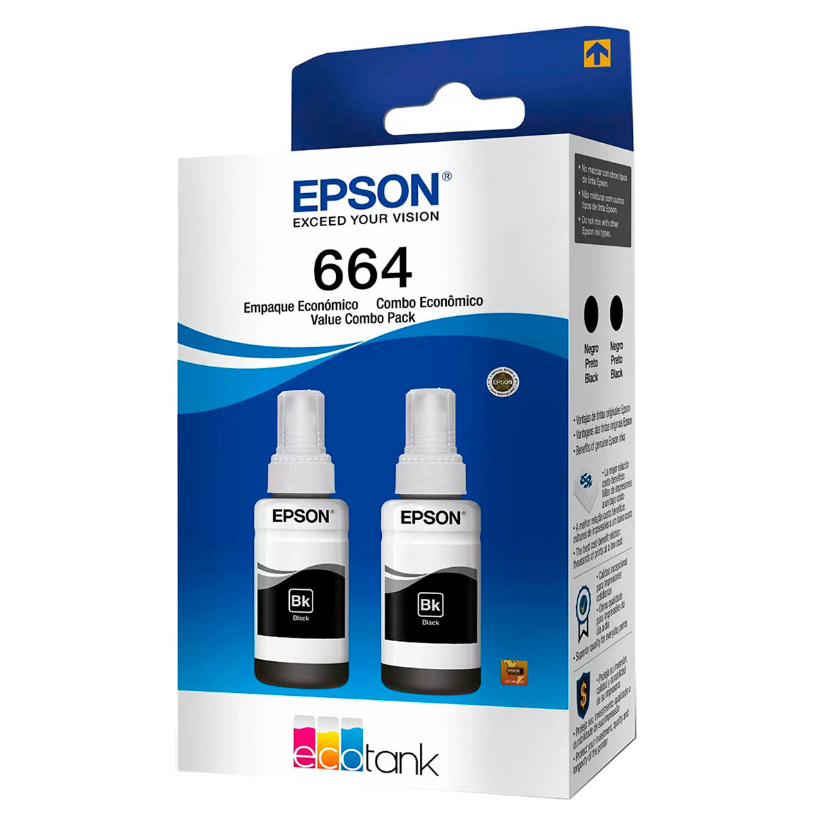 Epson tinta doble negro original P/l110/l200/l210/l350/l355/l555 - T664120-2P