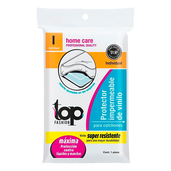 PROTECTOR IMPERMEABLE DE VINILO TOP FASHION PARA COLCHÓN INDIVIDUAL SUPER RESISTENTE