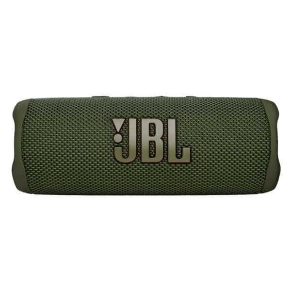 Parlante bluetooth a prueba de agua JBL Flip 6 en color verde, potente y resistente, ideal para cualquier aventura.