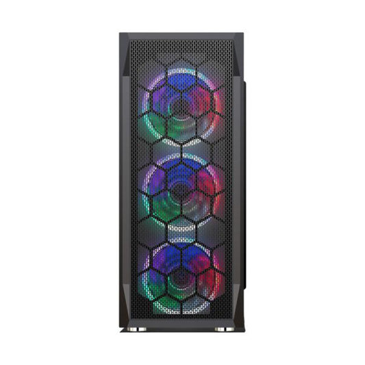 Case Gaming Rgb Eagle Warrior Cg08Z3Ra002C Mid Tower Ventiladores 3 De 120Mm Con Vidrio Lateral Y Malla Frontal