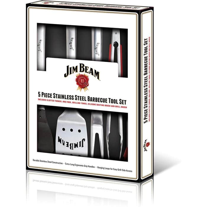 Jim Beam Set | Juego Utensilios P/Asar 43Cm | 17" Acero Inox 5Pz Jb0156