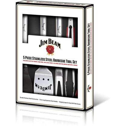 Jim Beam Set | Juego Utensilios P/Asar 43Cm | 17" Acero Inox 5Pz Jb0156