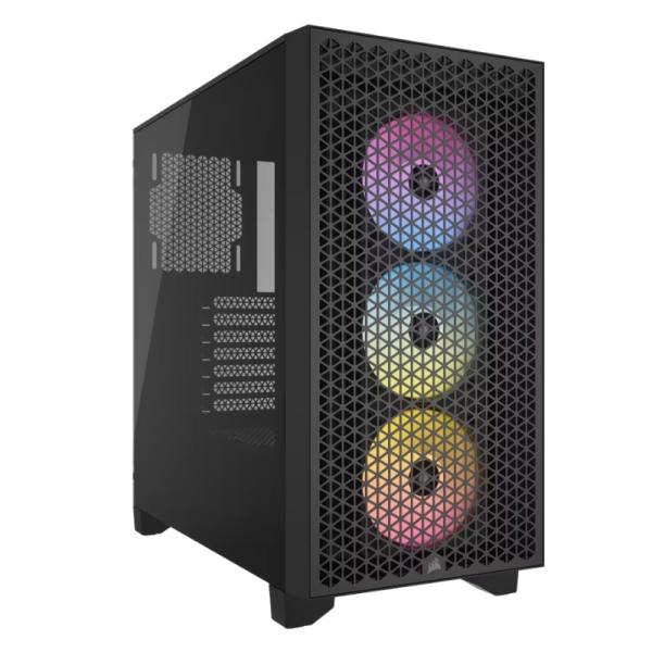 Case Gaming Rgb Corsair 3000D Airflow Mid Tower Ventiladores 3 De 120Mm Con Vidrio Lateral Y Malla Frontal Cc-9011255-Ww