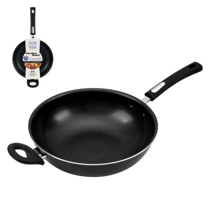 Hamilton Beach Wok Antiadherente 12" Borde Acampanado 3.0Mm Haa112