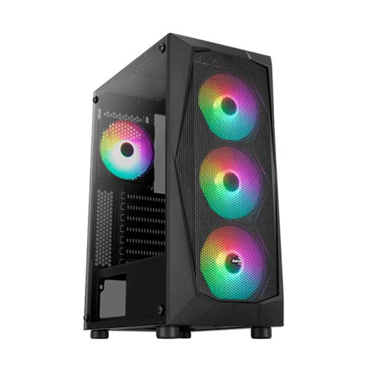 CASE GAMING RGB AEROCOOL FALCON G-BK-V1 MID TOWER VENTILADORES 4 DE 120MM CON VIDRIO TEMPLADO LATERAL Y MALLA FRONTAL ACCM-PV41143.11
