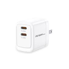 Cargador Dual Pd Fast Wall Charger Argom Plug 2 X Type-C 40W Arg-Ac-0132Bk