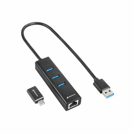 Hub Usb Sharkoon Shark 3-Port Usb 3.2 Gen 1 Alu Hub +Rj45 Ethernet 4044951037575