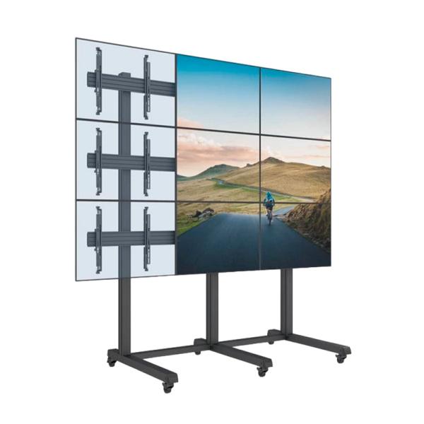 SOPORTE PARA TV RODANTE UNIVERSAL AJUSTABLE 3 X 3 CON BRAZO MICRO AJUSTABLE NEGRO GENERICO