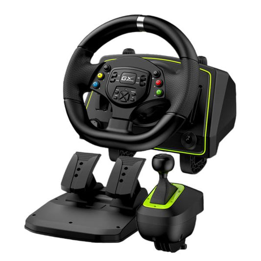 VOLANTE CON PEDALES GENIUS RS2 SPEEDMASTER X2 PARA PC XBOX Y PS NEGRO