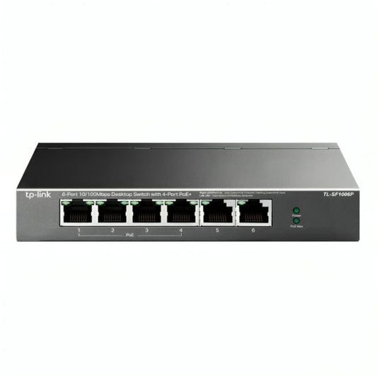 SWITCH TP LINK  6 PUERTOS 10/100  4-Port PoE+ TL-SF1006P(UN)
