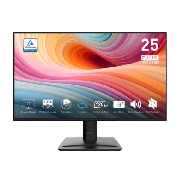 MONITOR MSI PLANO 24.5" PRO MP252 E2 FHD 1920 X 1080 IPS 120HZ HDMI DP Y VGA NEGRO 9S6-3PC9CT-002