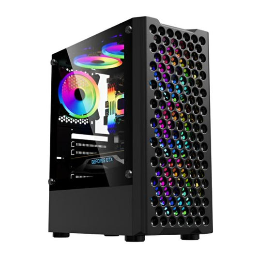 CASE GAMING  EAGLE WARRIOR CG06Z5RA001C FRONTAL MESH CON 3 ABANICOS FRONTALES ARGB VIDRIO TEMPERADO