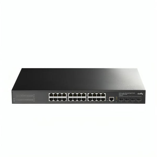 SWITCH  CUDY GS5024S4  PUERTOS 24 × GBE/4 × SFP+ DE 10 G  ADMINISTRABLE L3