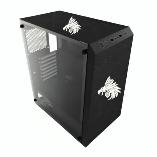 CASE GAMING RGB  EAGLE WARRIOR CG01W8RA001C MID TOWER SIN VENTILACIÓN INCLUIDA CON VIDRIO LATERAL