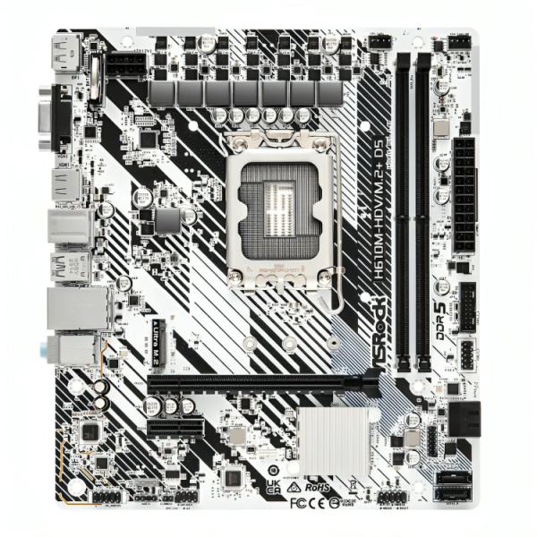 TARJETA MADRE ASROCK H610M-HDV/M.2+ D5 LGA1700 MICRO-ATX DDR5 MB-H610MHDVM2D5