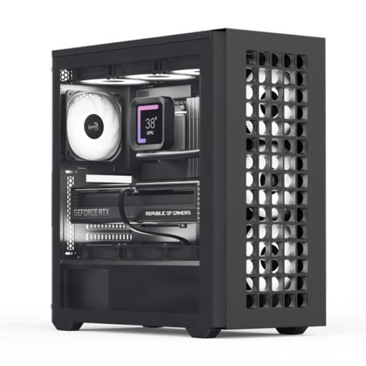 CASE GAMING RGB AEROCOOL D502A MINI TOWER VENTILADORES 4 DE 120MM CON VIDRIO LATERAL Y FRONTAL D502A-G-BK-V1