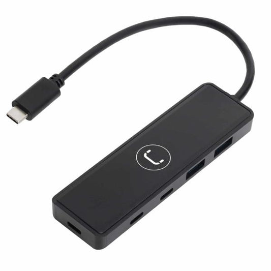 HUB UNNO HB1012BK USB-C  4 PUERTOS 2 USB-C 3.0 2 USB-A 3.0 5 GBPS