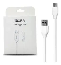 CABLE USB TIPO C A USB 2.0 1M 1HORA CAB251 BLANCO