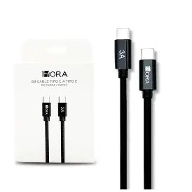 CABLE USB 2.0 TIPO C 2.1A 2M 1HORA CAB246 NEGRO