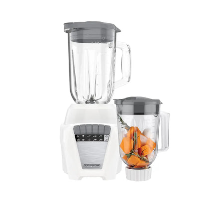 Licuadora 8 Vel+ Pulso 1.5 Ltrs 2 Jarras Vidrio-Plastico 700W Blanca Black & Decker Bl0876-3Wdla