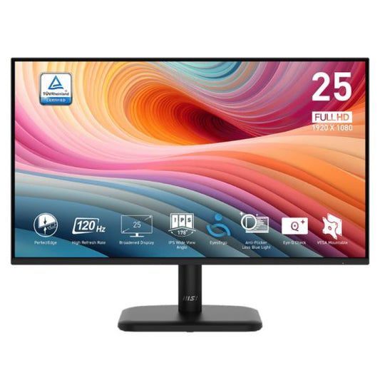 MONITOR GAMING MSI PRO MP251L E2 24.5" PLANO 1920 X1080 120 HZ ANTI-GLARE HDMI Y VGA 9S6-3PD2CM-021