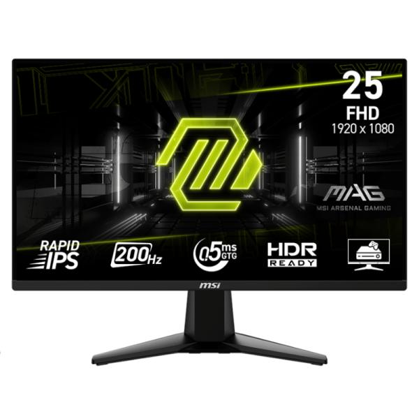 MONITOR GAMING MSI MAG 255F E20 24.5" PLANO 1920 X 1080 200 HZ ANTI-GLARE HDMI Y DP 9S6-3BC21M-046