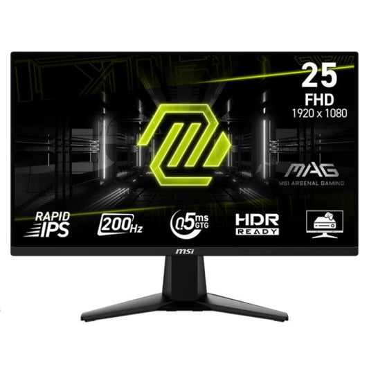 MONITOR GAMING MSI MAG 255F E20 24.5" PLANO 1920 X 1080 200 HZ ANTI-GLARE HDMI Y DP 9S6-3BC21M-046